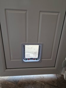 Cat flap installed in UPVC door