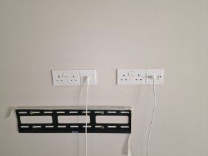 Extra power, aerial & data sockets ready for wall mounted TV